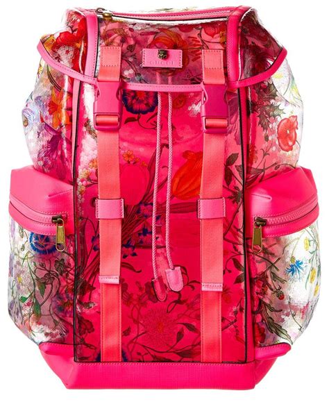 gucci flora print vinyl medium backpack|gucci nylon backpack.